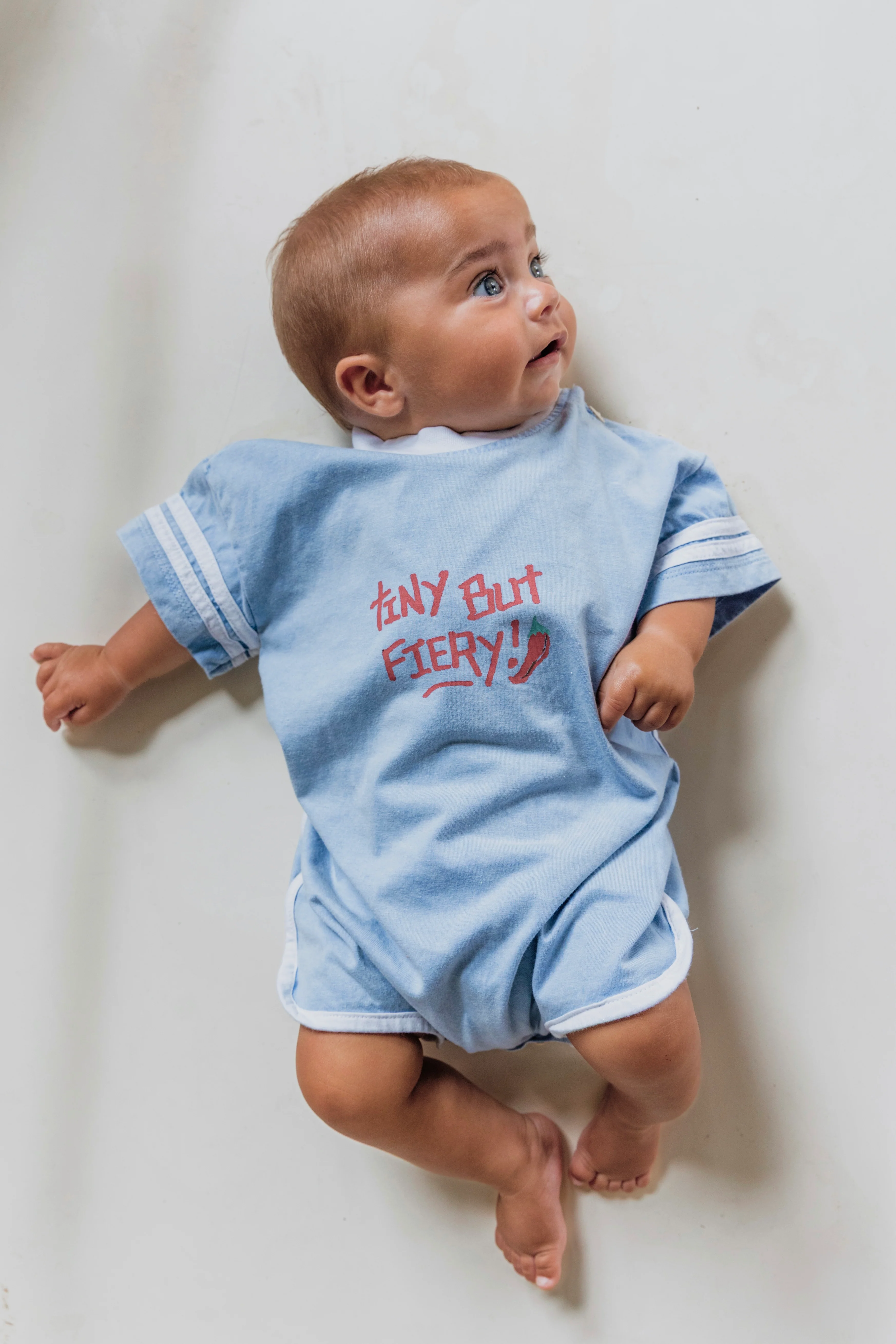 TINY BUT FIERY ROMPER BLUE